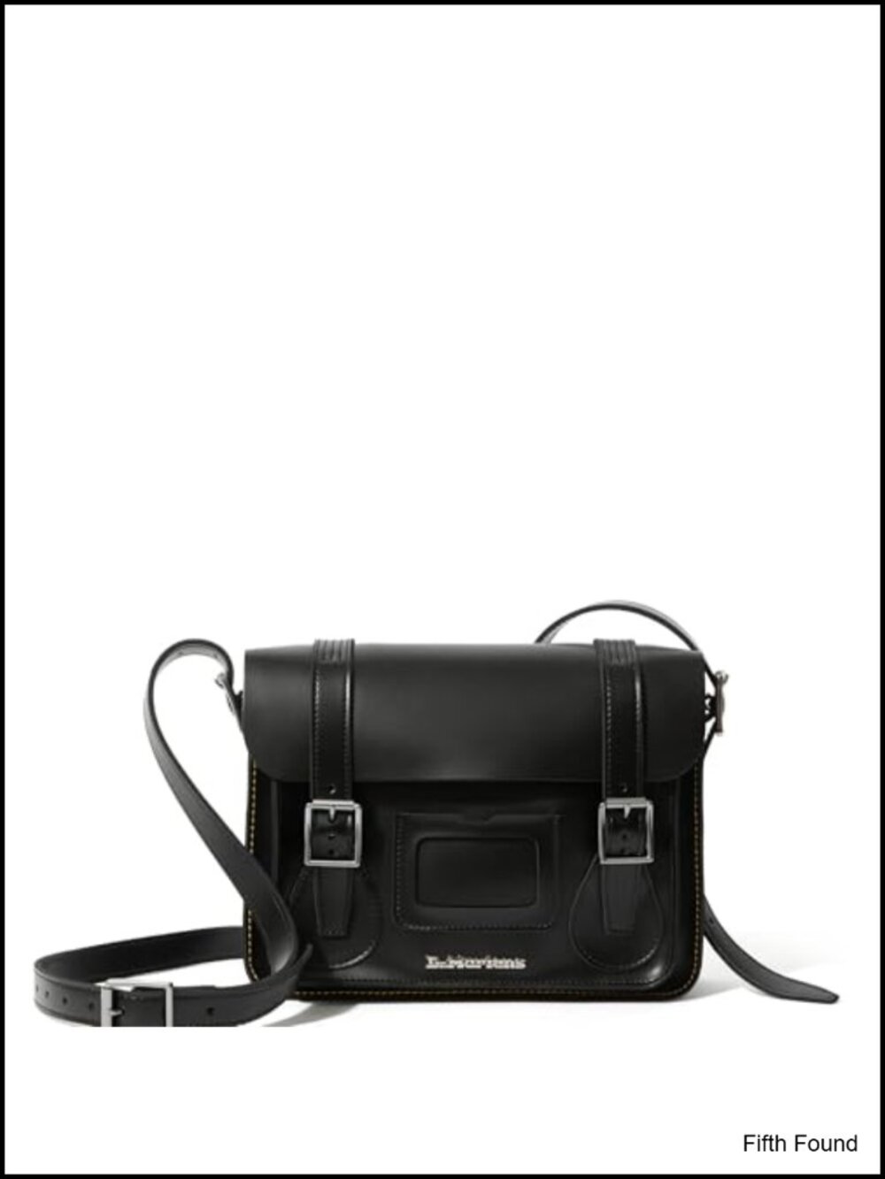 Split Leather Satchel with Buckle Closure
